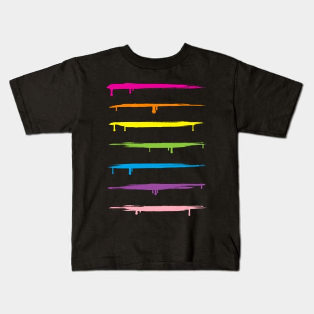 Gay Pride Rainbow Stripes Kids T-Shirt by ArtDiggs